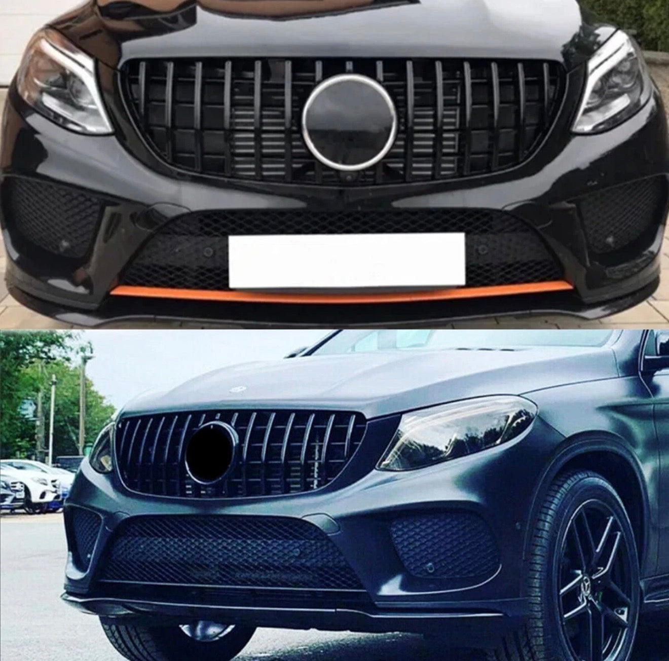 Mercedes Benz C292 W292 GLE350 GLE43 2016-2019 Gloss Black GT R style Upper Grille