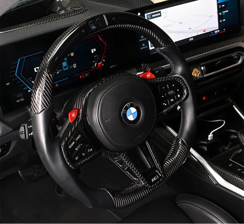 Carbon Fiber Steering Wheel W/LED Screen Display For BMW G80 M3 G82 M4 G87 M2