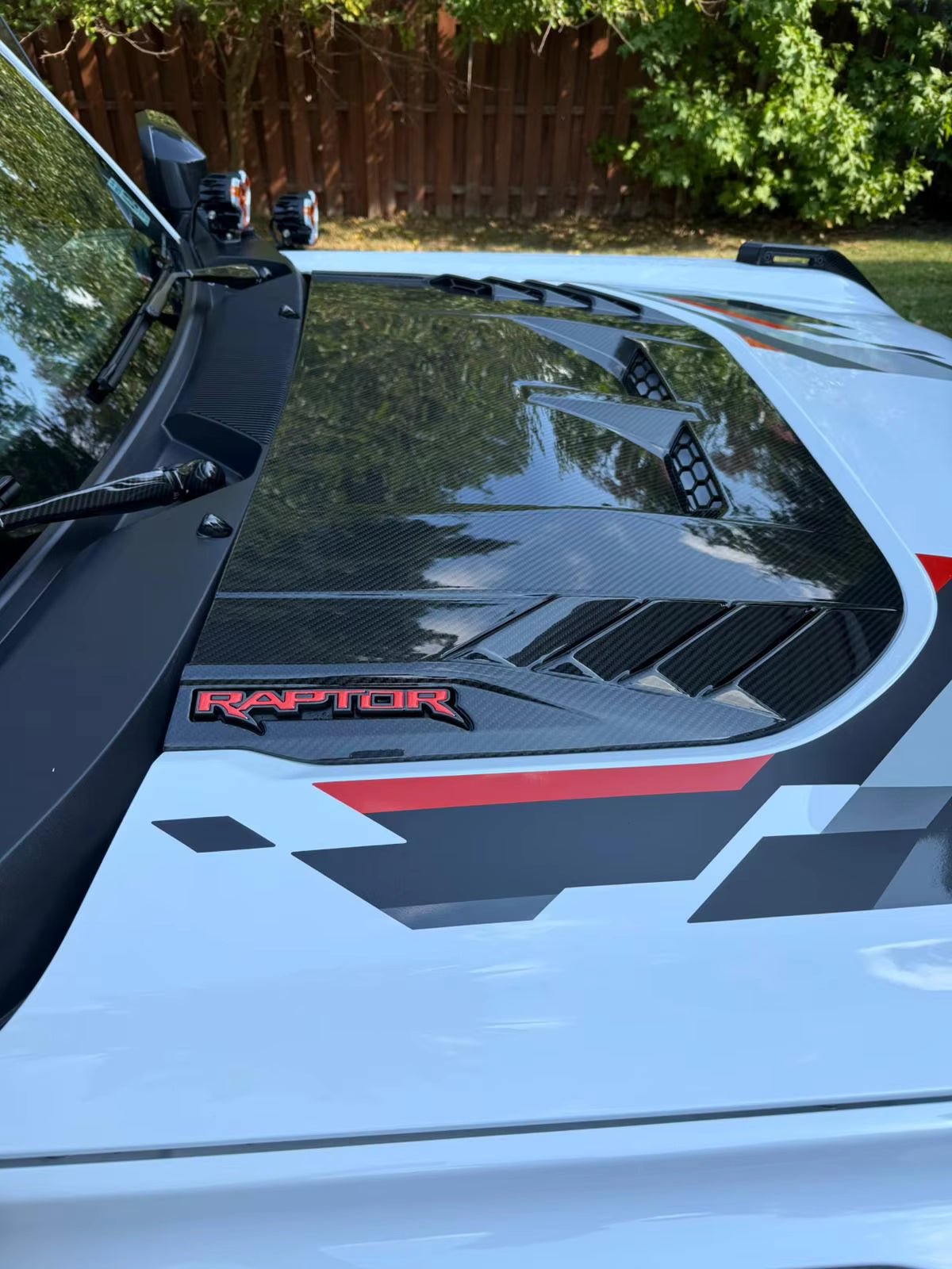 Carbon Fiber Car Front Engine Hood Engine Bonnet Cover Trim - Ford Bronco Raptor 2021 - 2024