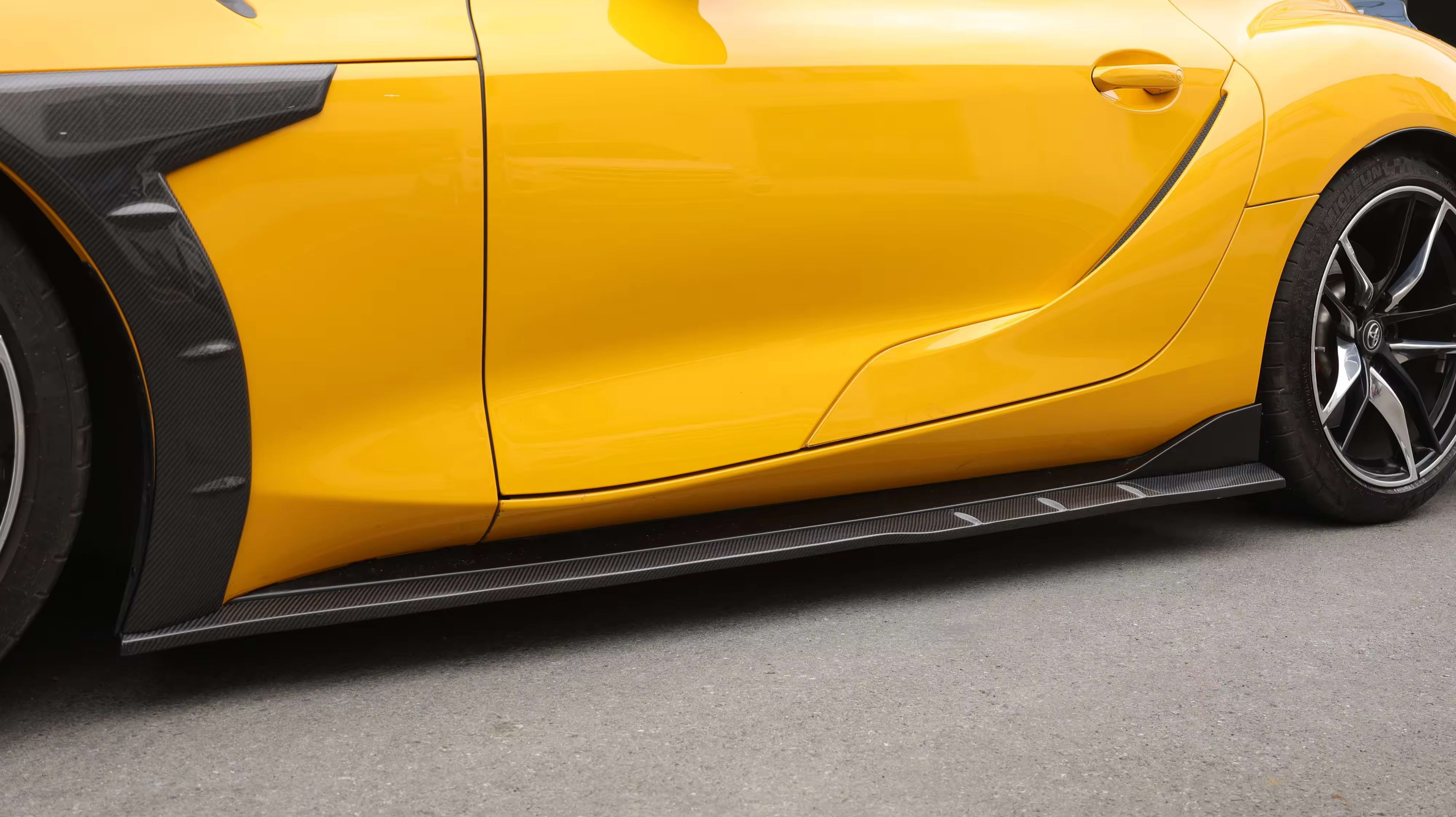 Carbon Fiber TCI Side Skirt extension Set  - Toyota Supra A90