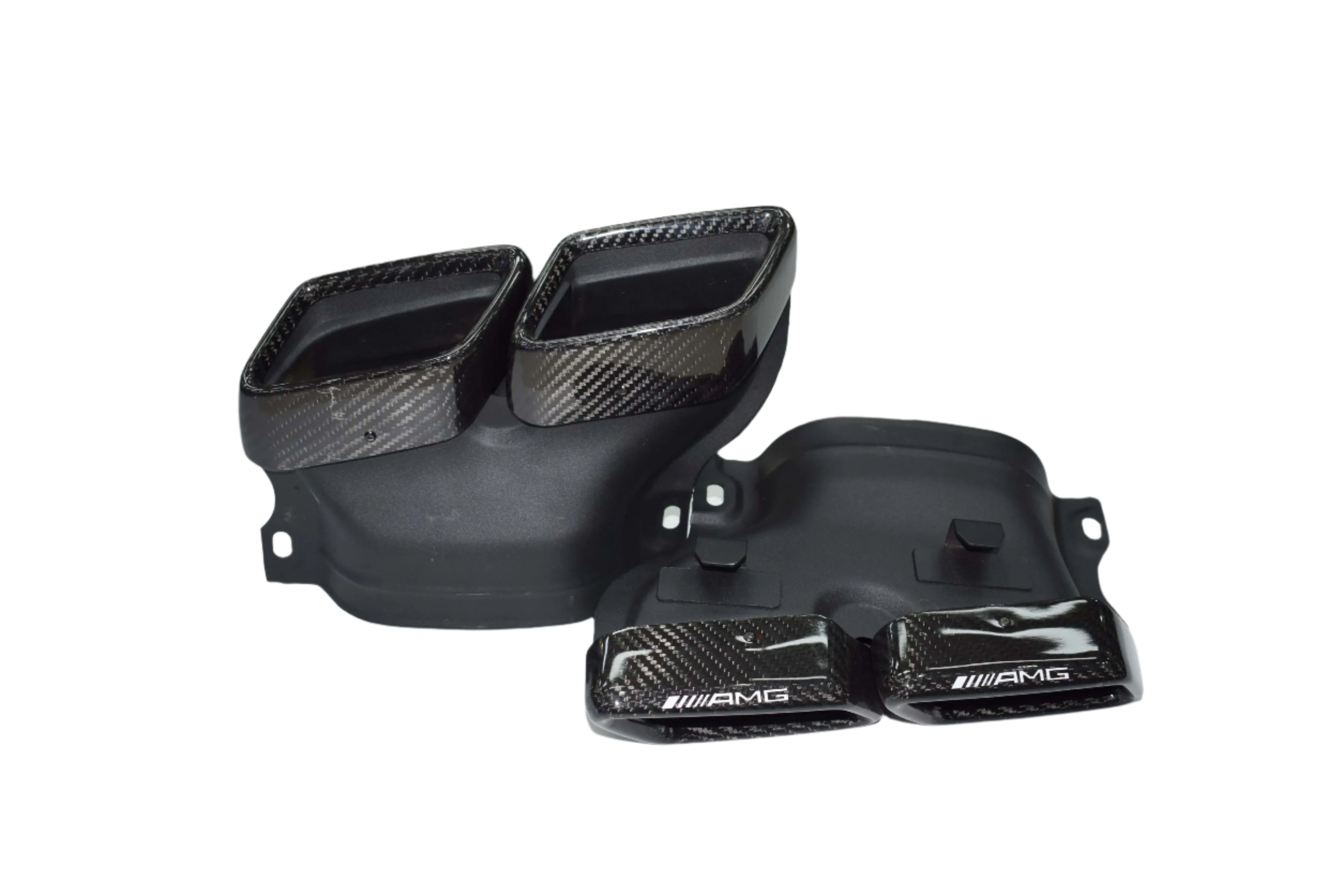 Carbon Fiber Exhaust Tips - 14-18 Mercedes Benz C-Class W205