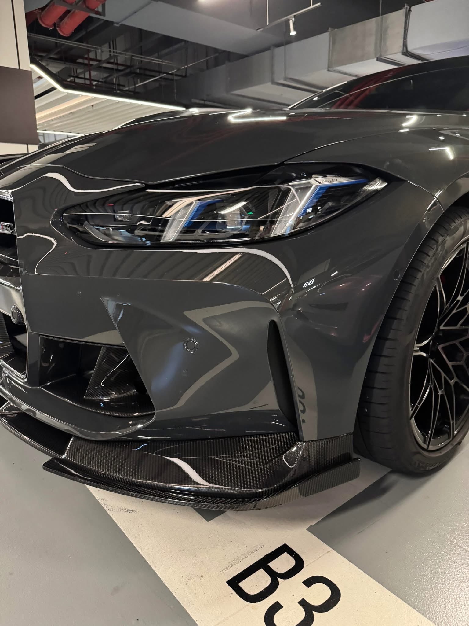 3D Style Dry Carbon Fiber Front Lip w/ Installed by OEM Mounting points - BMW G80 M3 & G82 / G83 M4