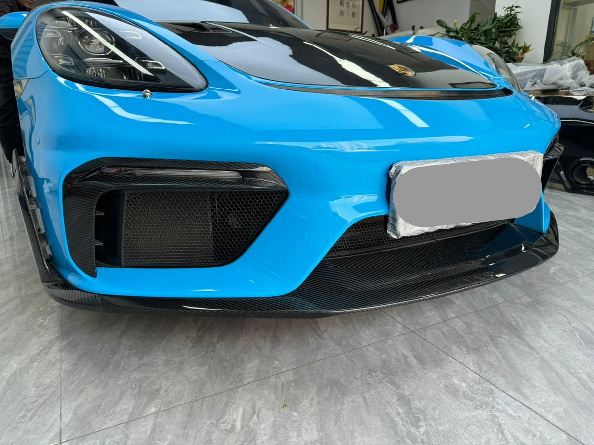 Semi Carbon Fiber GT4RS Style Front bumper upgrade - Porsche 718 Cayman Boxster