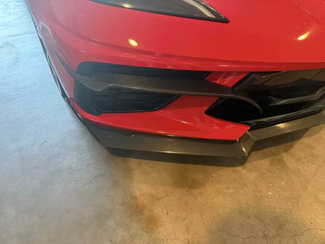 Carbon Fiber Bumper Front Canard -Corvette Stingray Convertible Coupe 2020-2021