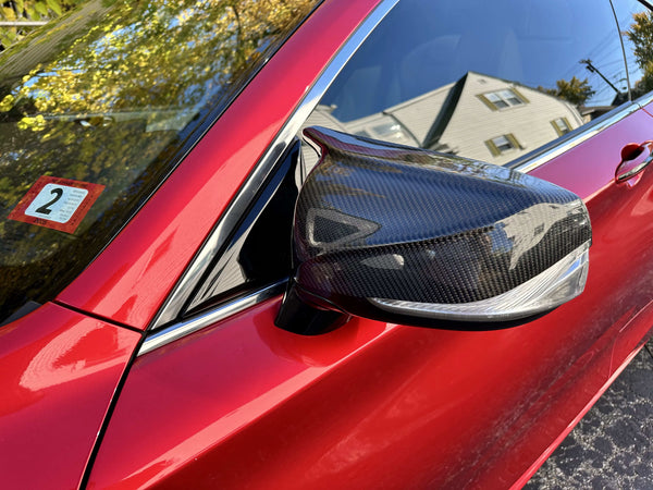 Carbon Fiber Side Mirror Trim Molding For Infiniti Models – 2-Piece Set, MWMotoring, 5-Year Warranty
