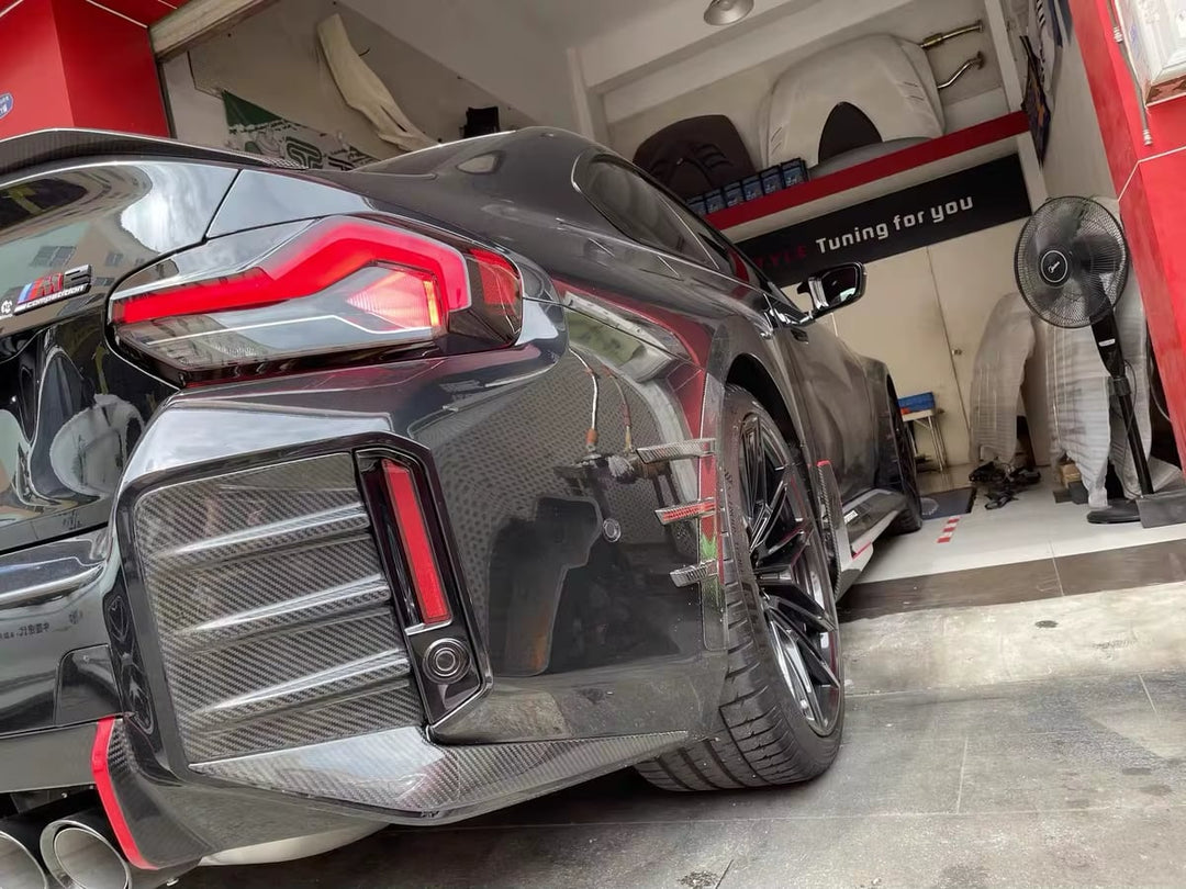 Carbon Fiber M Performance Style Rear Bumper Insert Trim Set - BMW G87