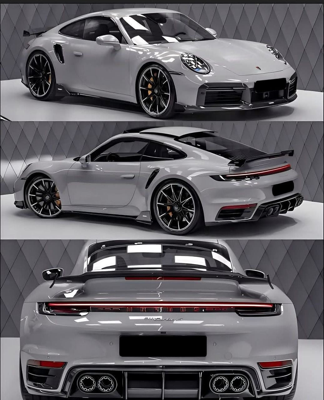 Prepreg Carbon Fiber Top Wing V2 - Porsche 992 Turbo S