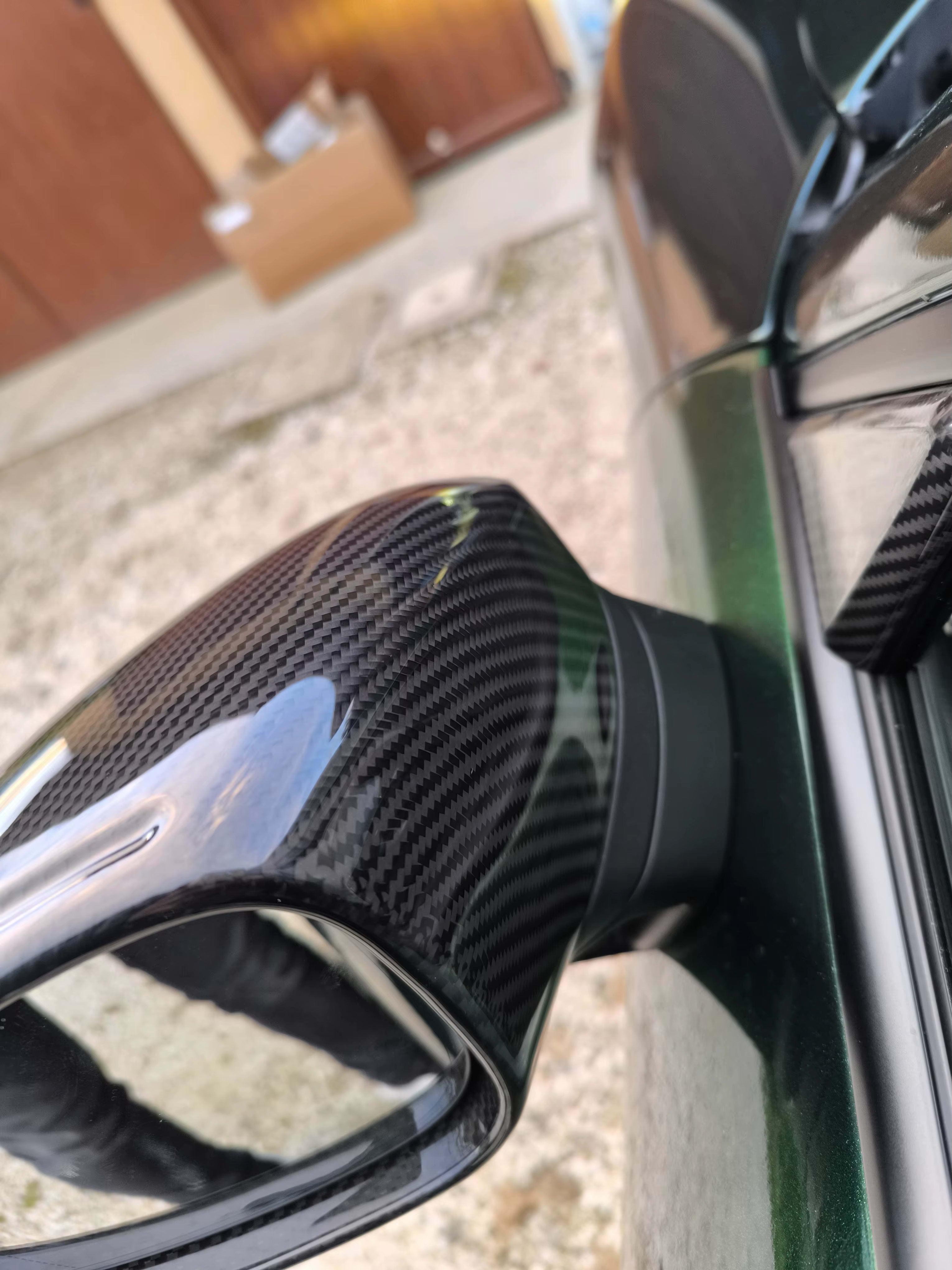 Dry Carbon Fiber Mirror Caps For Porsche 718 Cayman Boxster 2016-2021