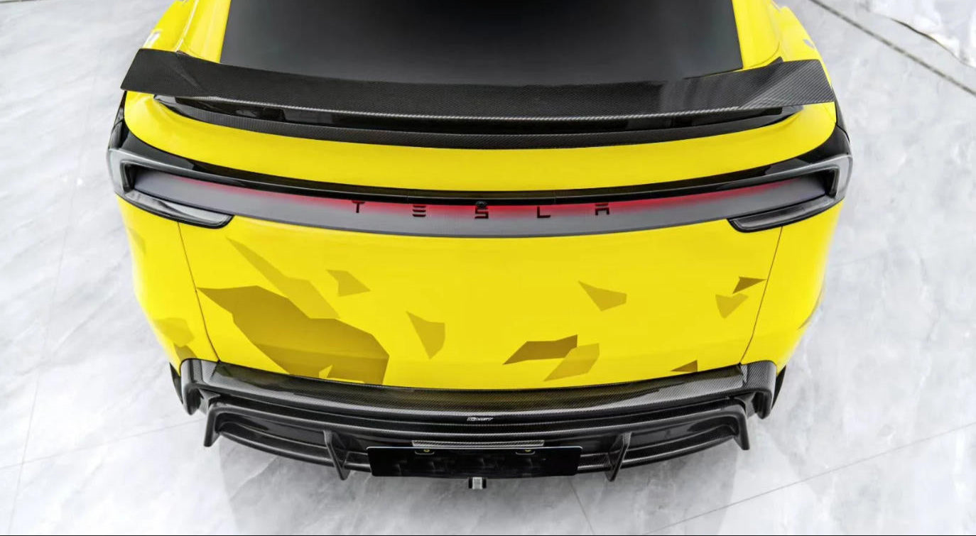 Dry Carbon Fiber Rear CM Style Wing Spoiler - Tesla Model Y Juniper 2025+