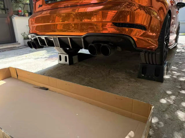 Carbon Fiber Rear Diffuser w/ Brake Light - Audi S3 / A3 S Line