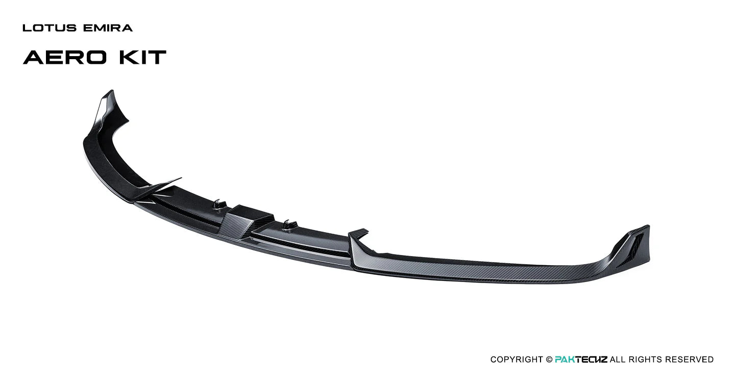 Paktechz Dry Carbon Fiber Front Splitter lip - Lotus Emira