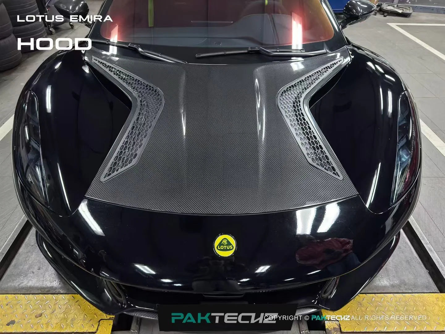 Paktechz Prepreg Dry Carbon Fiber Hood Bonnet - Lotus Emira