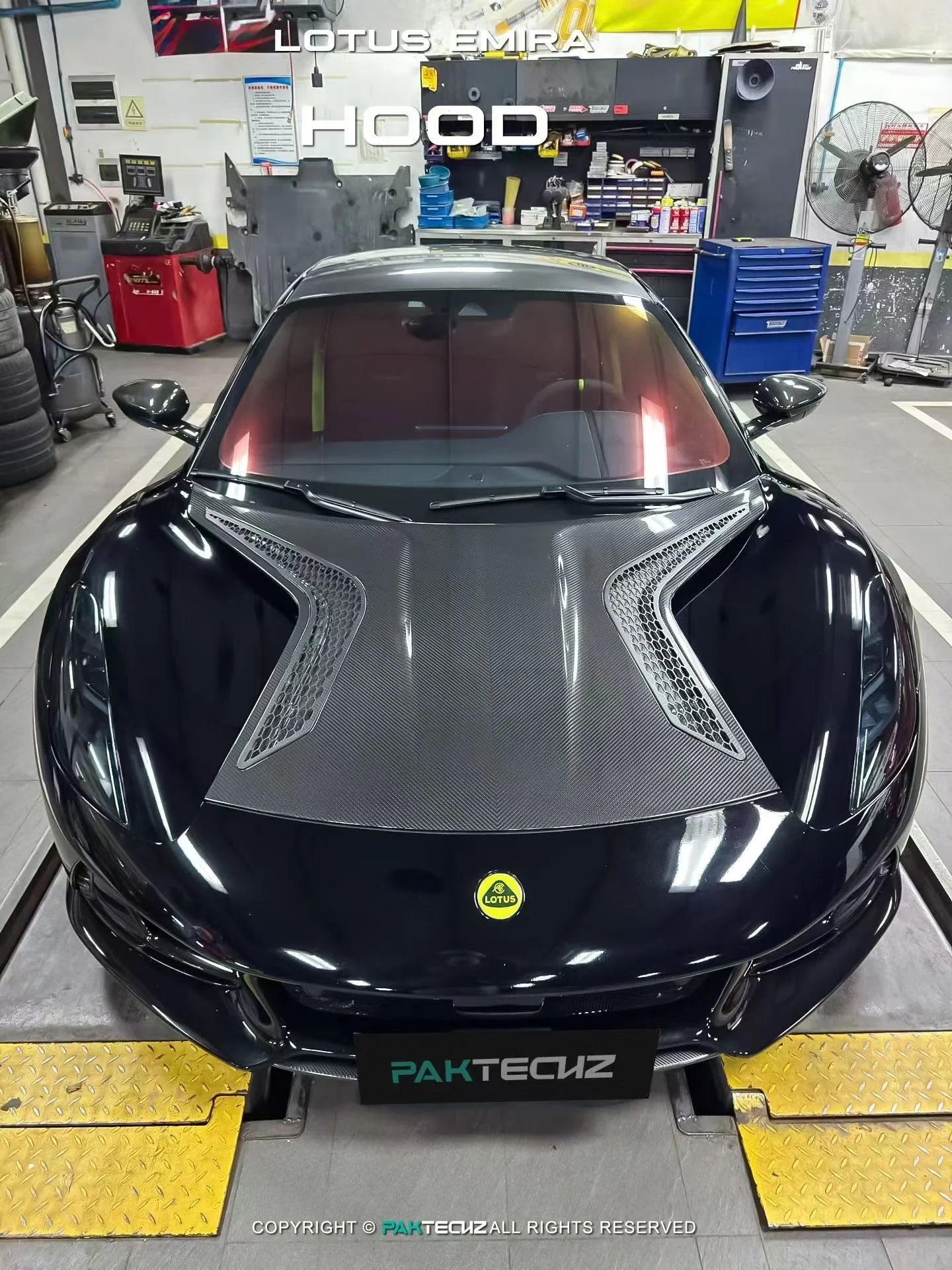 Paktechz Prepreg Dry Carbon Fiber Hood Bonnet - Lotus Emira