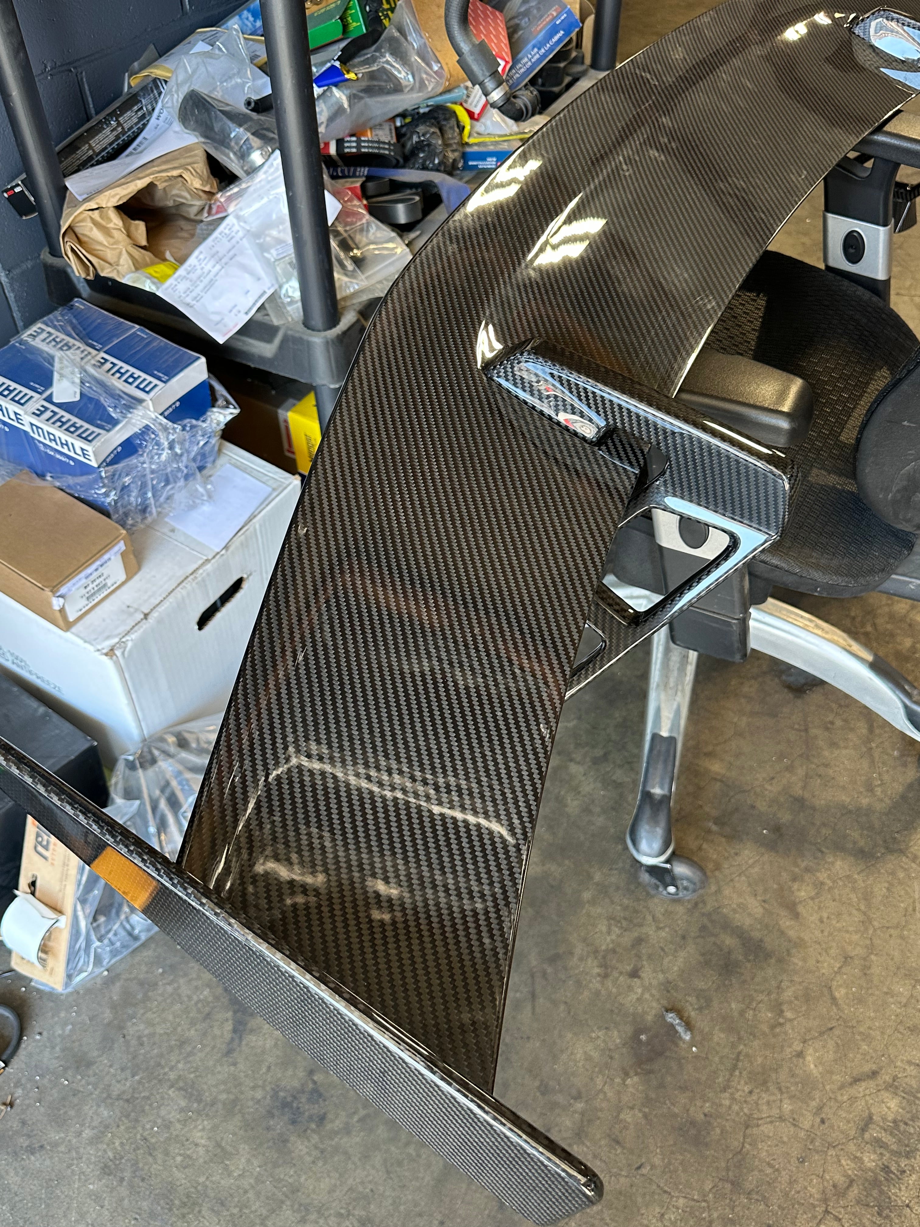 prepreg Carbon Fiber Performance Style V2 Rear High Rise Wing - Audi R8 V10 Gen 2
