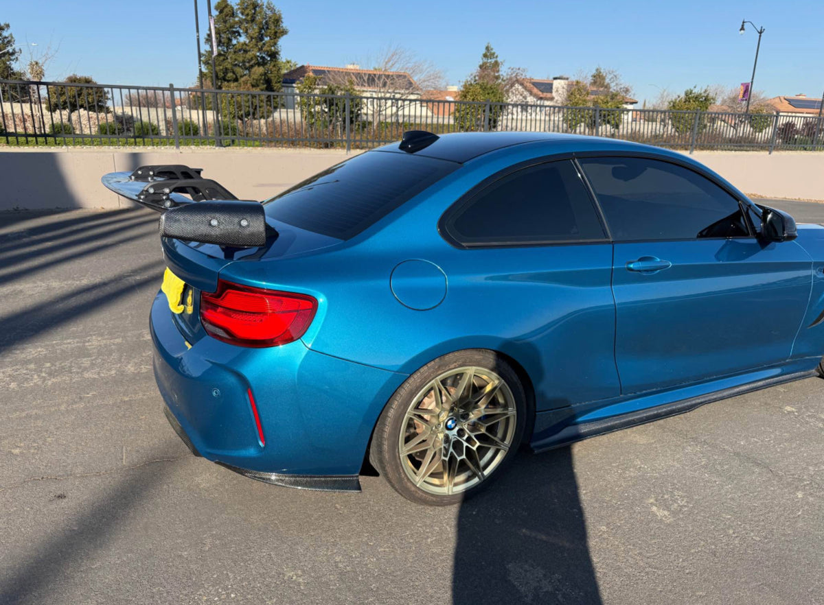 F87 Rear Wing AD Style Carbon Fiber Swan Neck Wing - BMW G87 / F87 M2 & G42 / F22 2