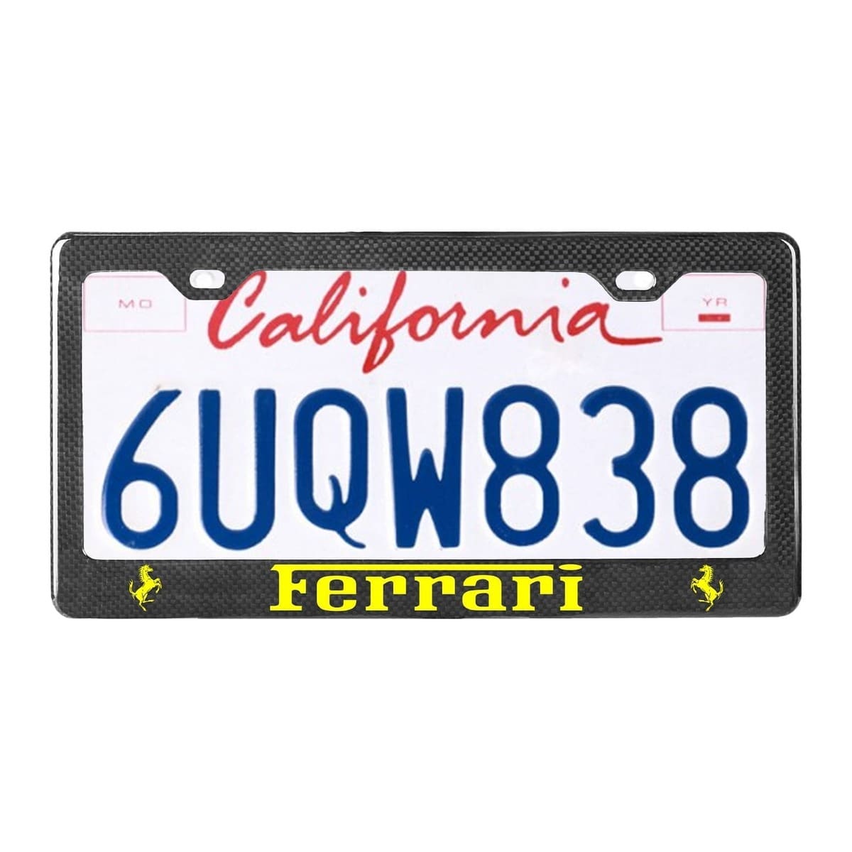 Ferrari Carbon Fiber License Plate Frame Dual horse