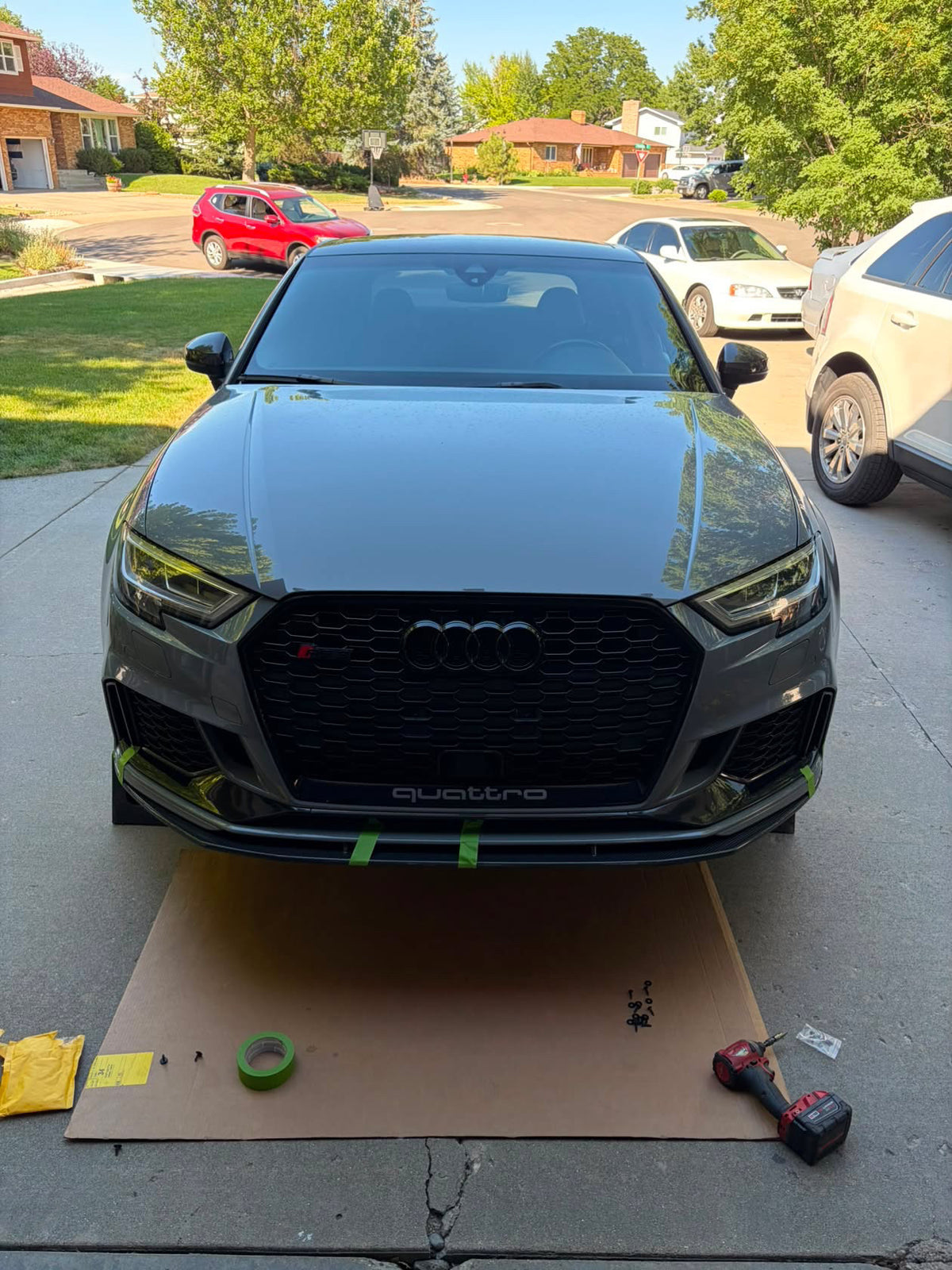 Carbon Fiber Front Splitter lip - Audi RS3 8V Sedan 2017 - 2019