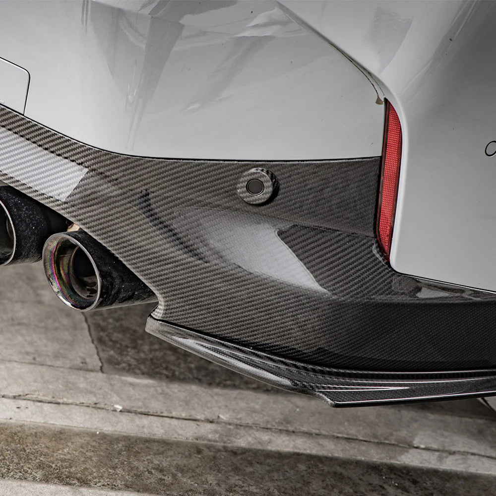 Prepreg Carbon Fiber Side Rear Diffuser Bumper Trim - BMW G42 2 Series