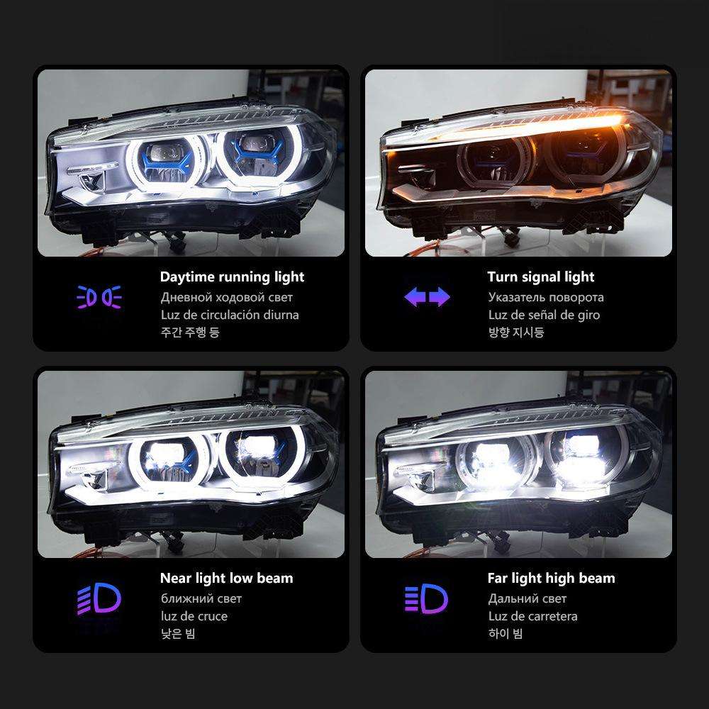 Laser Headlights LED DRL signal Lights Replacement Upgrade - BMW X5 F15 Headlights 2014-2018