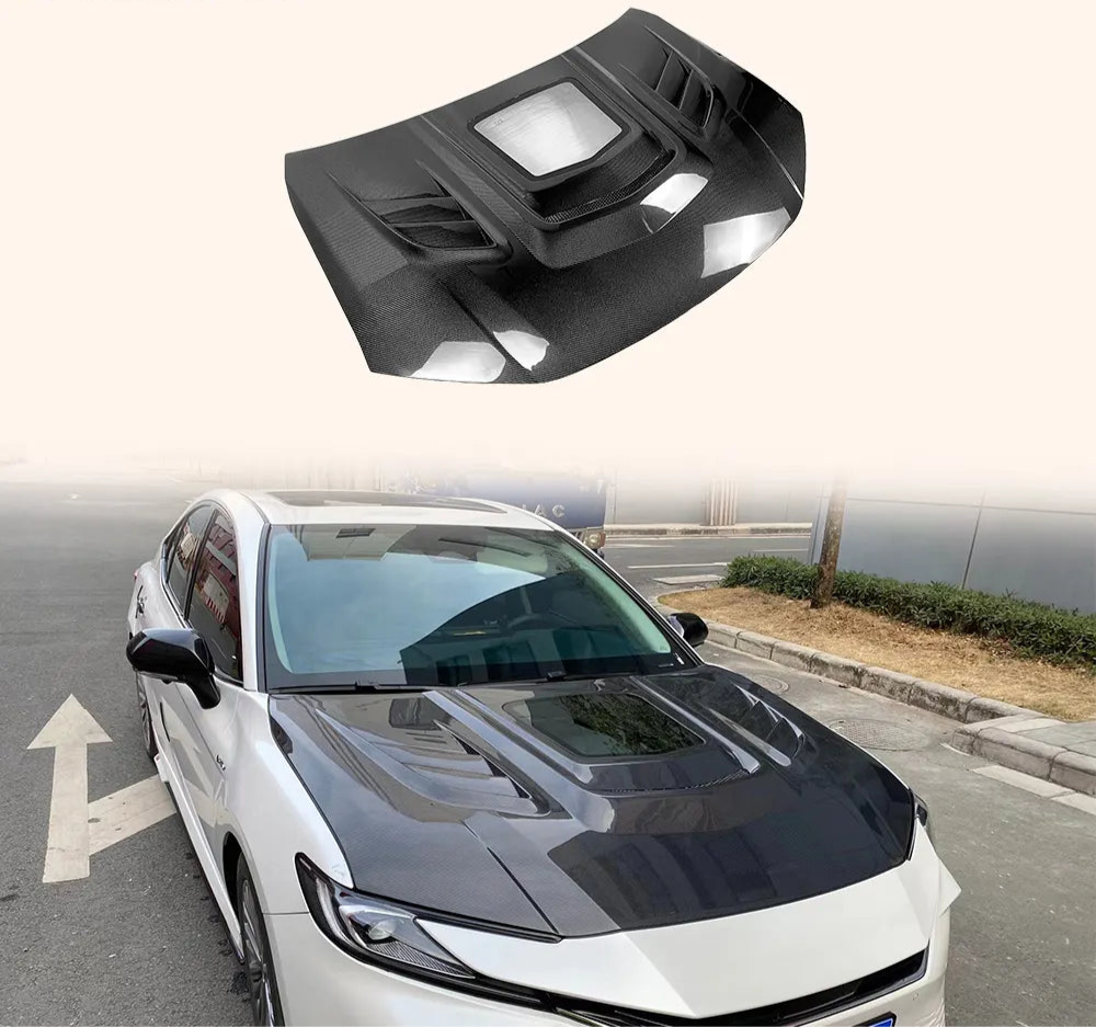 Carbon Fiber Vented Front Hood Bonnet w/ Transparent Window - Toyota Camry 2024+ XV80