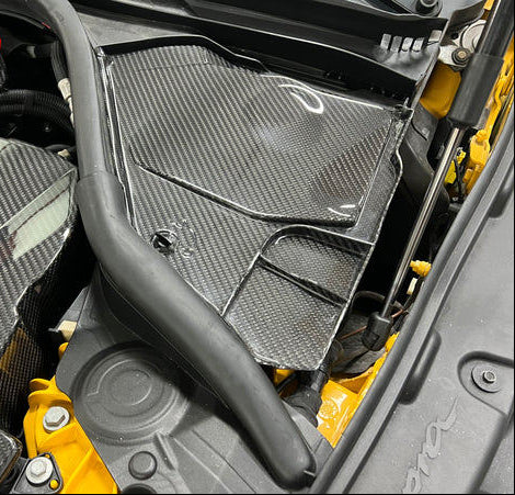 Carbon Fiber Mesh Top Corner Engine bay Panel Trim - Toyota Gr Supra A90 A91 Mk5