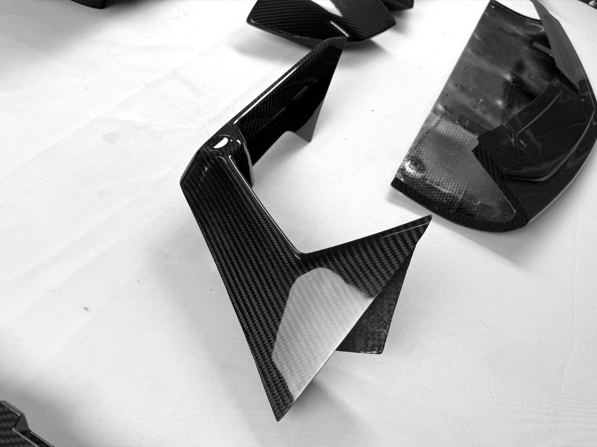 Dry Carbon Fiber Front Bumper Air Knife Trim - Lamborghini Revuelto