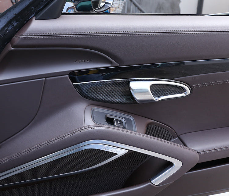 Carbon Fiber Door Inner Handle Bowl Cover - Porsche 911 2012-2018 / 718 2016-2021