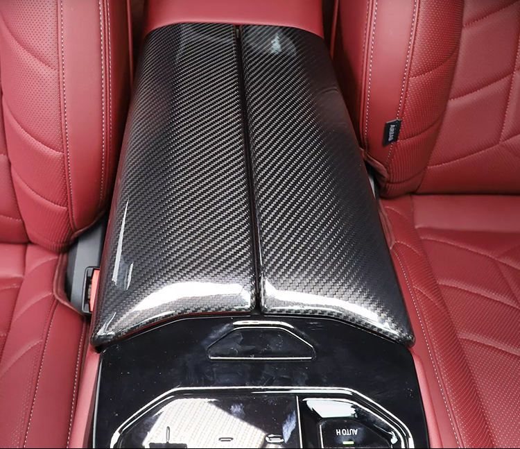 Carbon Fiber Center Console Armrest Box Panel Cover - BMW 5 Series G60