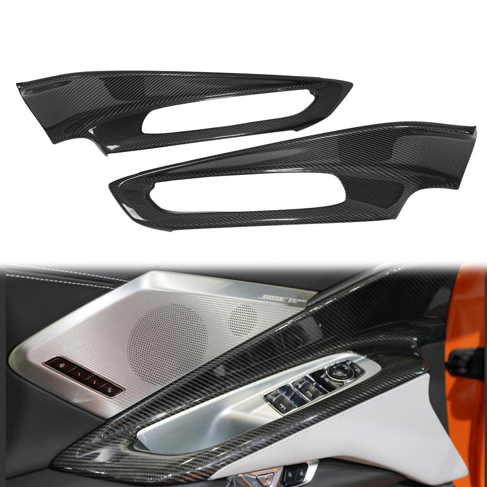Dry Carbon Fiber Interior Trims Door Bow Cover - C8 Corvette