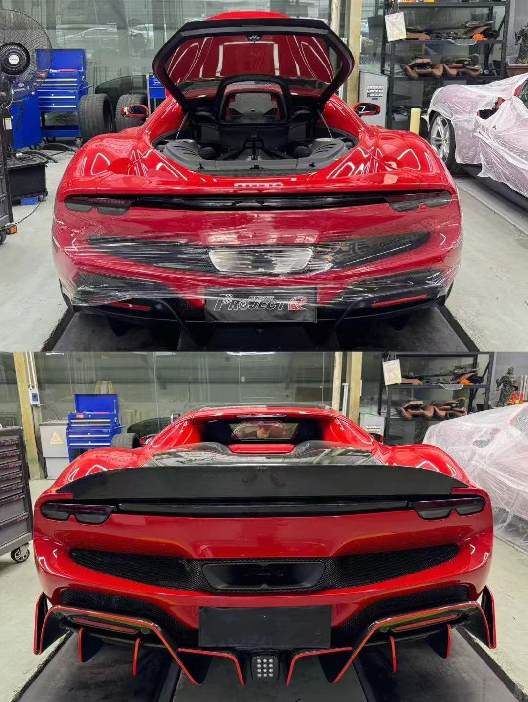 Ferrari 296 GTB - Carbon Fiber Rear N Style Ducktail Spoiler Replacement