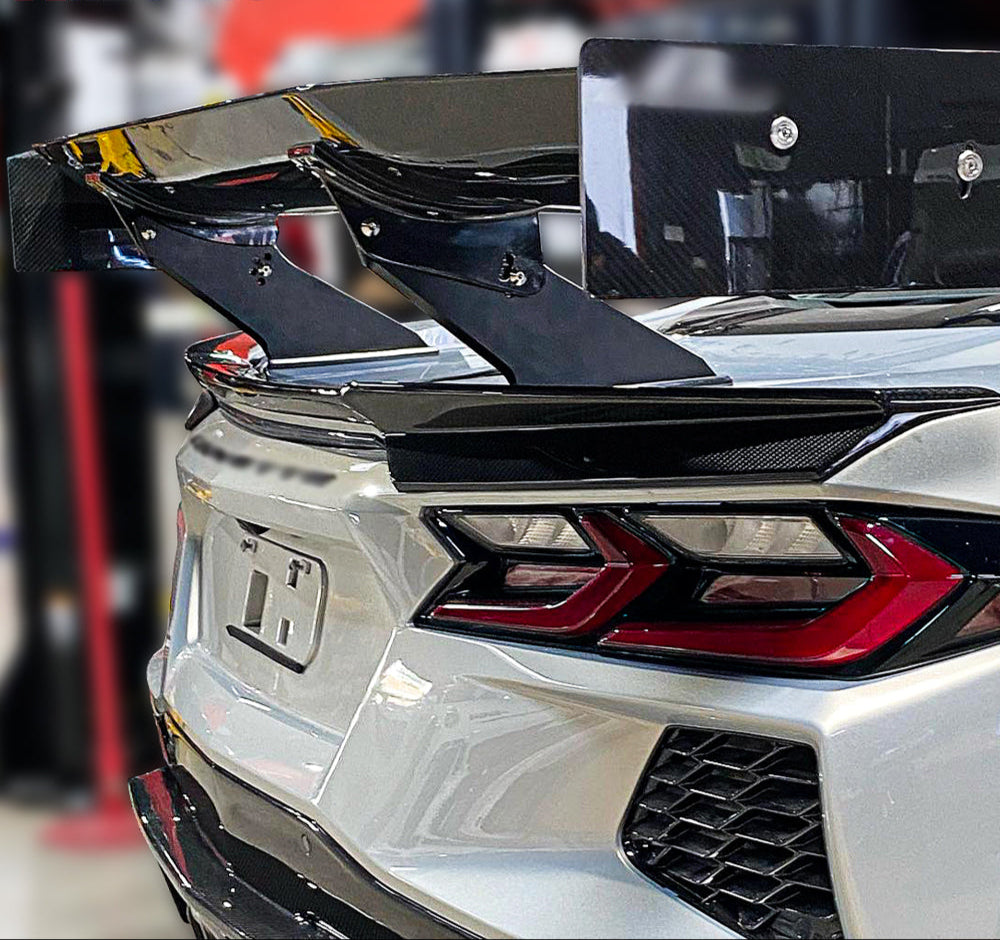 Carbon AP Style Rear Trunk GT Wing - Chevrolet Corvette C8 2 Door 20-2