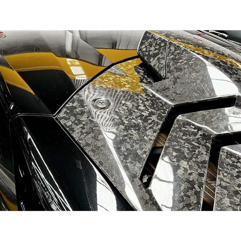 Carbon Fiber STO Style Rear Engine Hood Bonnet Cover Replacement - Lam