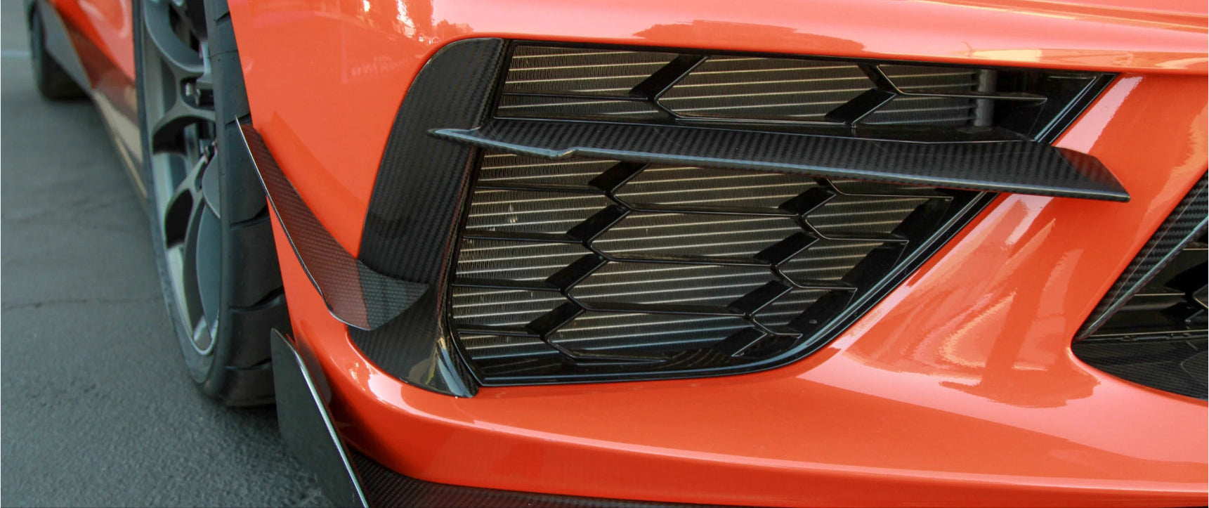 Prepreg Carbon Fiber Front Bumper Light Lamp Cover Canard - Chevrolet Corvette C8