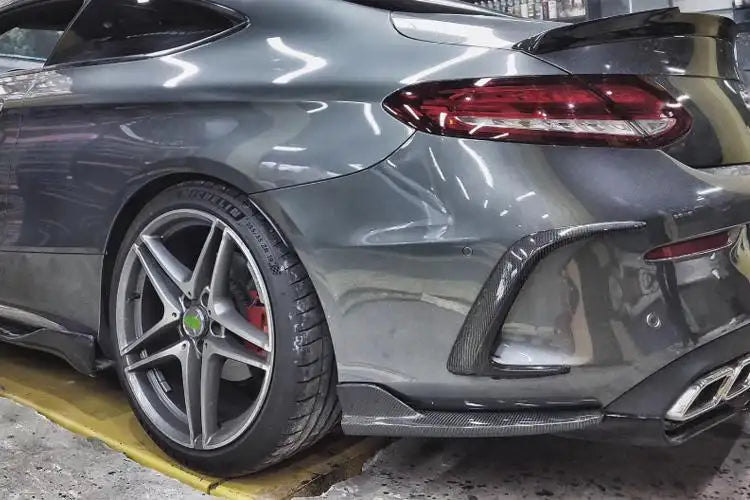 Carbon Fiber Rear Bumper Canard Splitter -  Mercedes-Benz C Class A205 C205 Sport C43 AMG Sedan Coupe 2015 - 2019