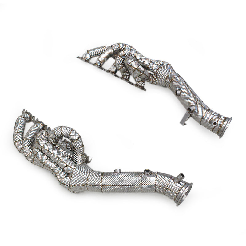 Stainless Steel Exhaust Headers Manifold w/ HeatShield - Lamborghini Huracan STO/EVO Spyder 5.2L 2019-2020