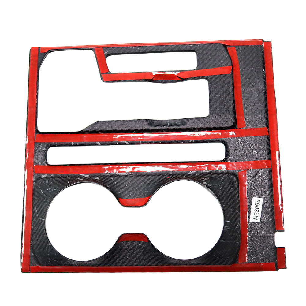 Carbon Fiber Center console Cup holder Trim Cover - Ford F-150 F150 Raptor Platinum 2021 2022 2023 2024