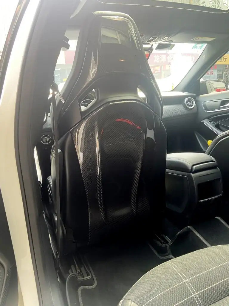 Carbon fiber Seat Back Covers - Mercedes Benz W205 C205 A45 A35 CLA45 GLA45 AMG 2014 - 2021