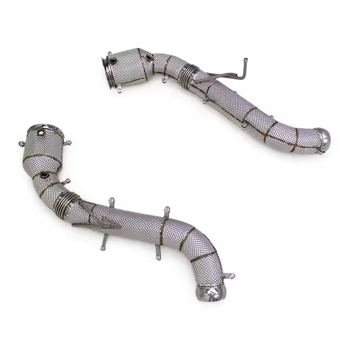 Performance Cat Less Downpipes With Head Shield - Mclaren 600LT
