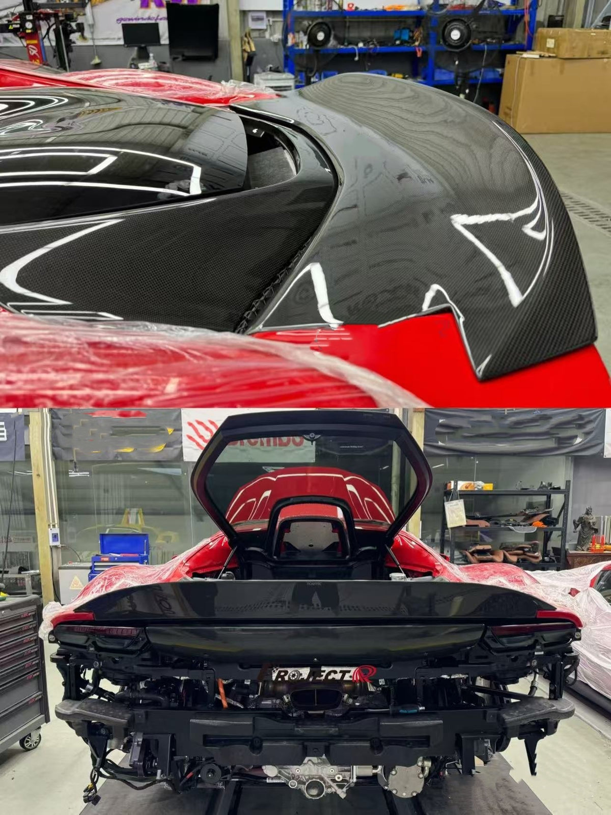 Ferrari 296 GTB - Carbon Fiber Rear N Style Ducktail Spoiler Replacement