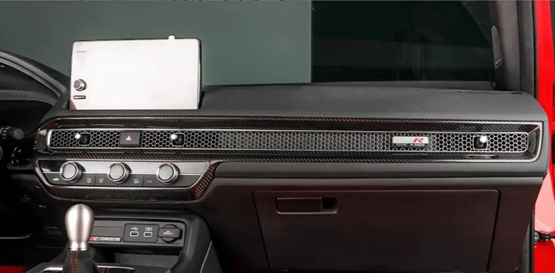 Carbon Fiber Console Dashboard Panel Trim Cover - Honda Civic Type R F