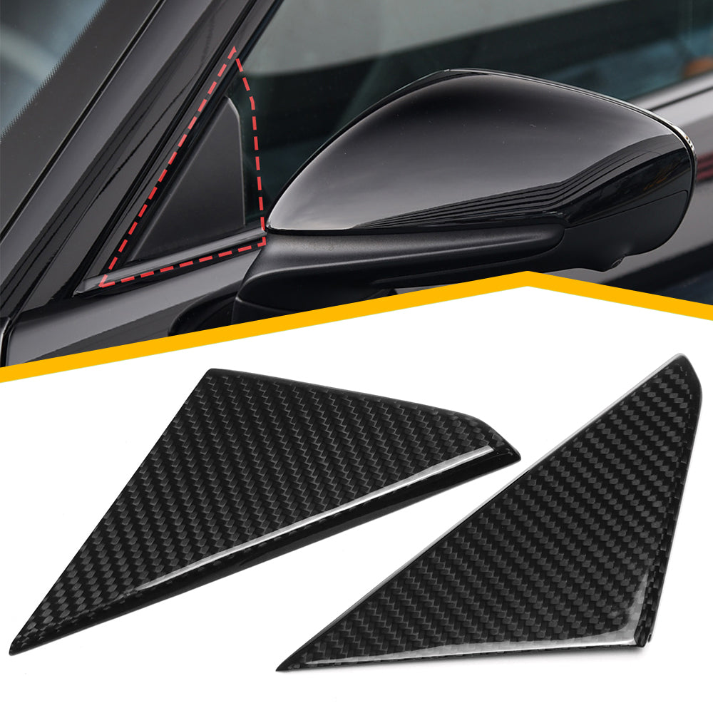 Carbon Fiber Window Triangle Cover Trim - Porsche 992 911 S/T Turbo S Carrera Targa 4S GTS GT3 RS Dakar 2020+