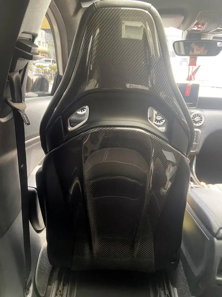 Carbon fiber Seat Back Covers - Mercedes Benz W205 C205 A45 A35 CLA45 GLA45 AMG 2014 - 2021