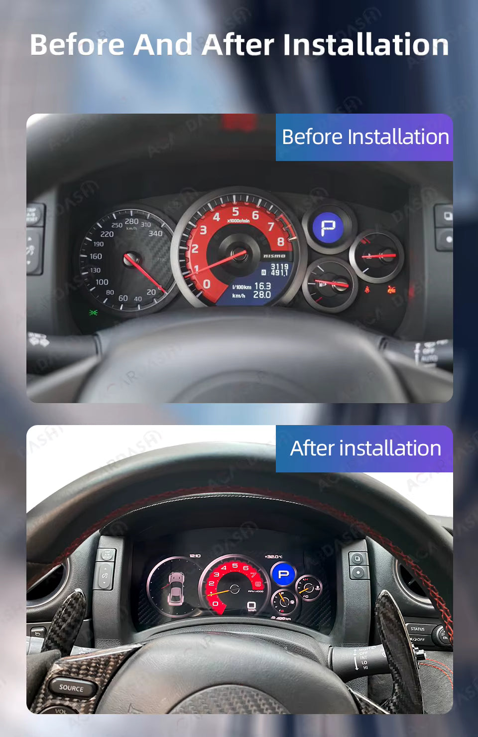 Digital Instrument Cluster LCD Dashboard  Speedometer Display upgrade - Nissan GTR 2009-2017