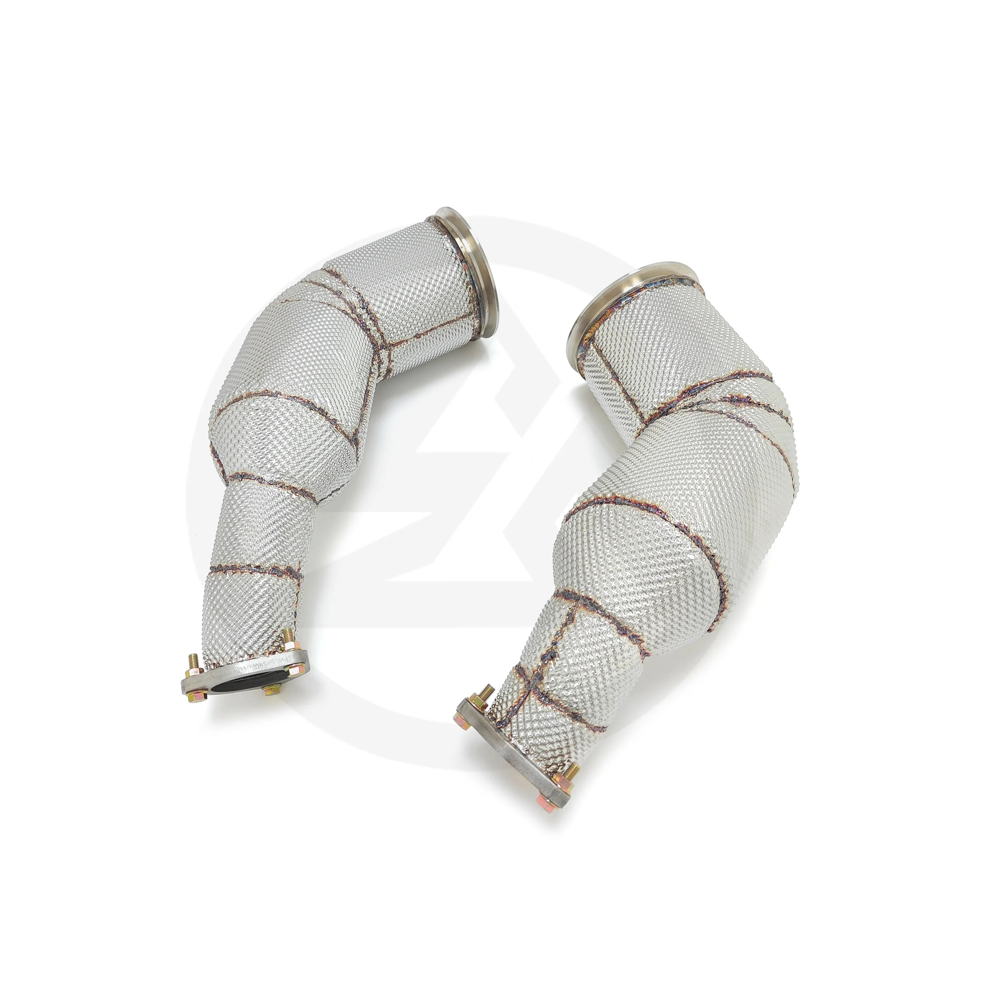 Catless Free Flow Performance Down Pipes w/ Heat Shield - Audi RS6 RS7 C8 4.0TT 2019-2024