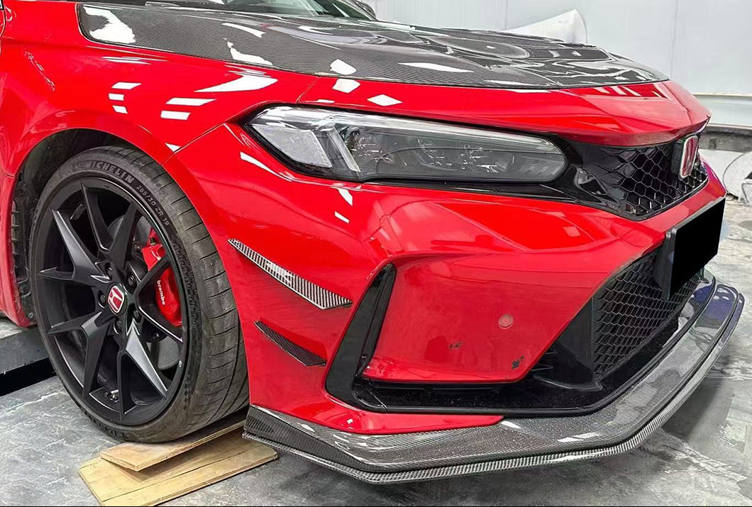 Carbon Fiber Front Bumper VRS Style 2 piece Front Lower Lip - Honda Civic TypeR FL5