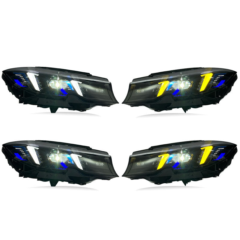 LED Laser Snake Eyes  Yellow & White DRL Headlight Set Upgrade - BMW 3 Series G20 G28