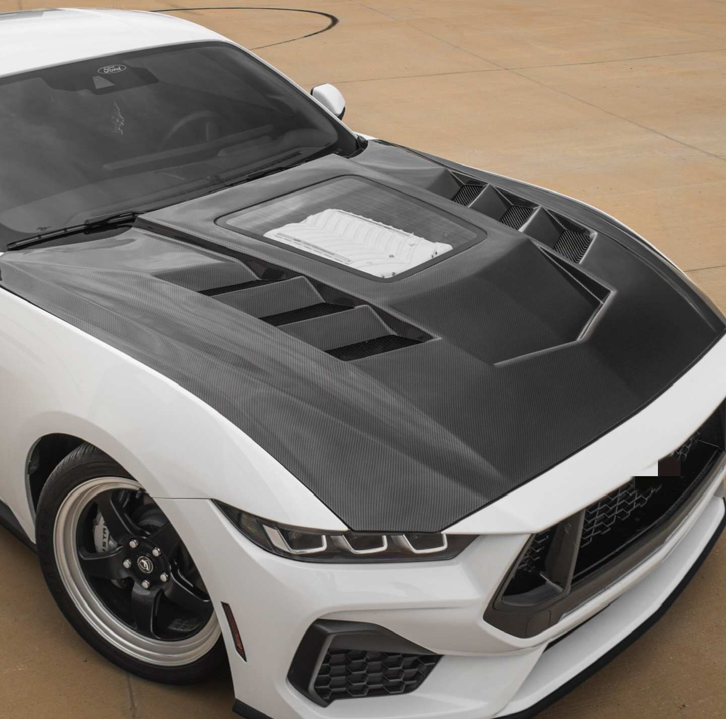 Carbon Fiber Engine Vented Hood w/Transparent window -  Ford Mustang S650 2024+