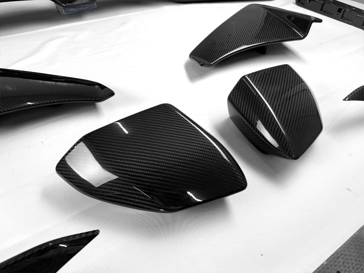 Dry Carbon Fiber Rear View Mirror Caps - Lamborghini Revuelto