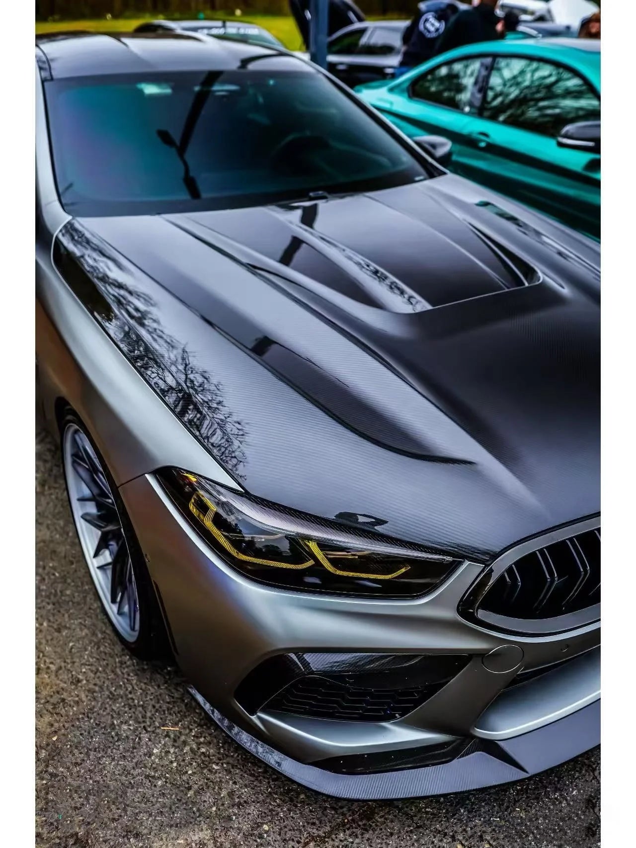 Dry Carbon Fiber Paktech Engine Hood Bonnet - BMW M8 F91 F92 F93