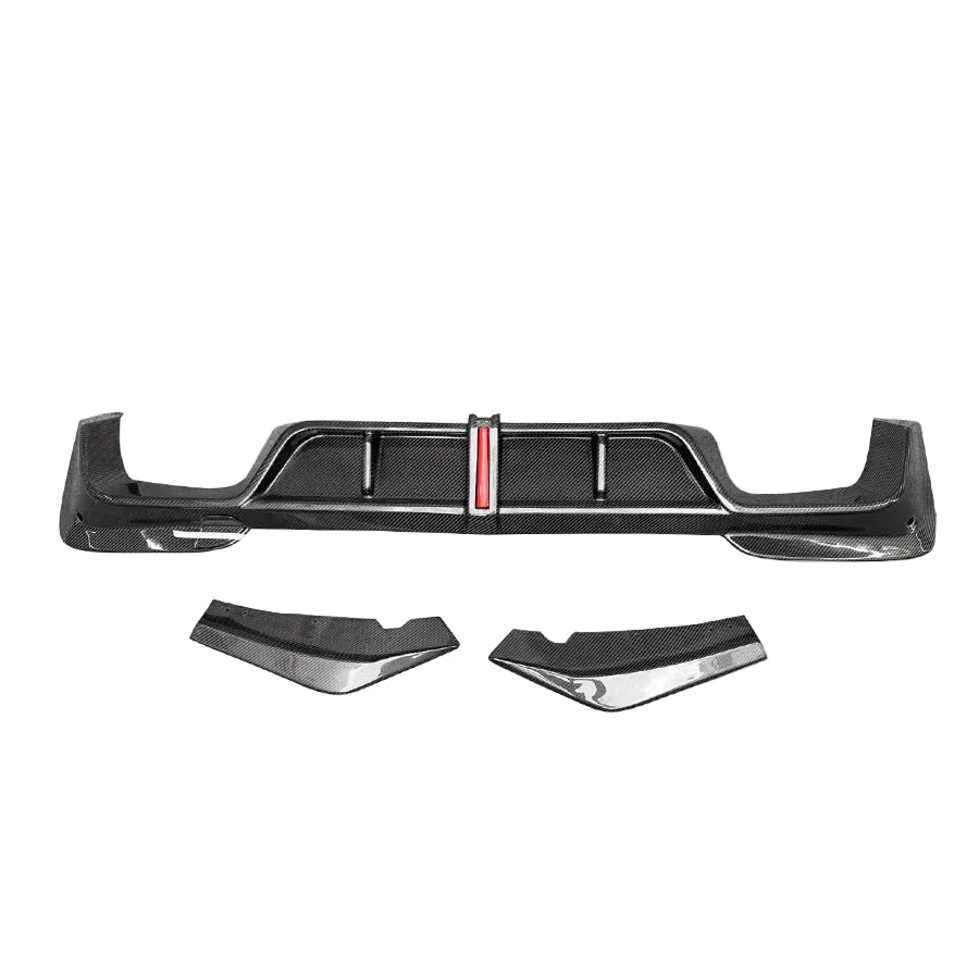 Carbon Fiber K Style Rear Diffuser w/ LED - BMW G01 X3 M Sport